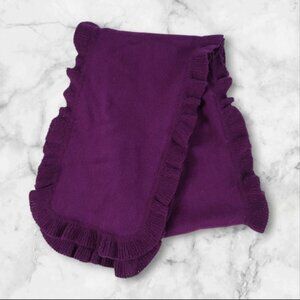 Nordstrom Purple Wool Cashmere Ruffle Edge Knit Scarf